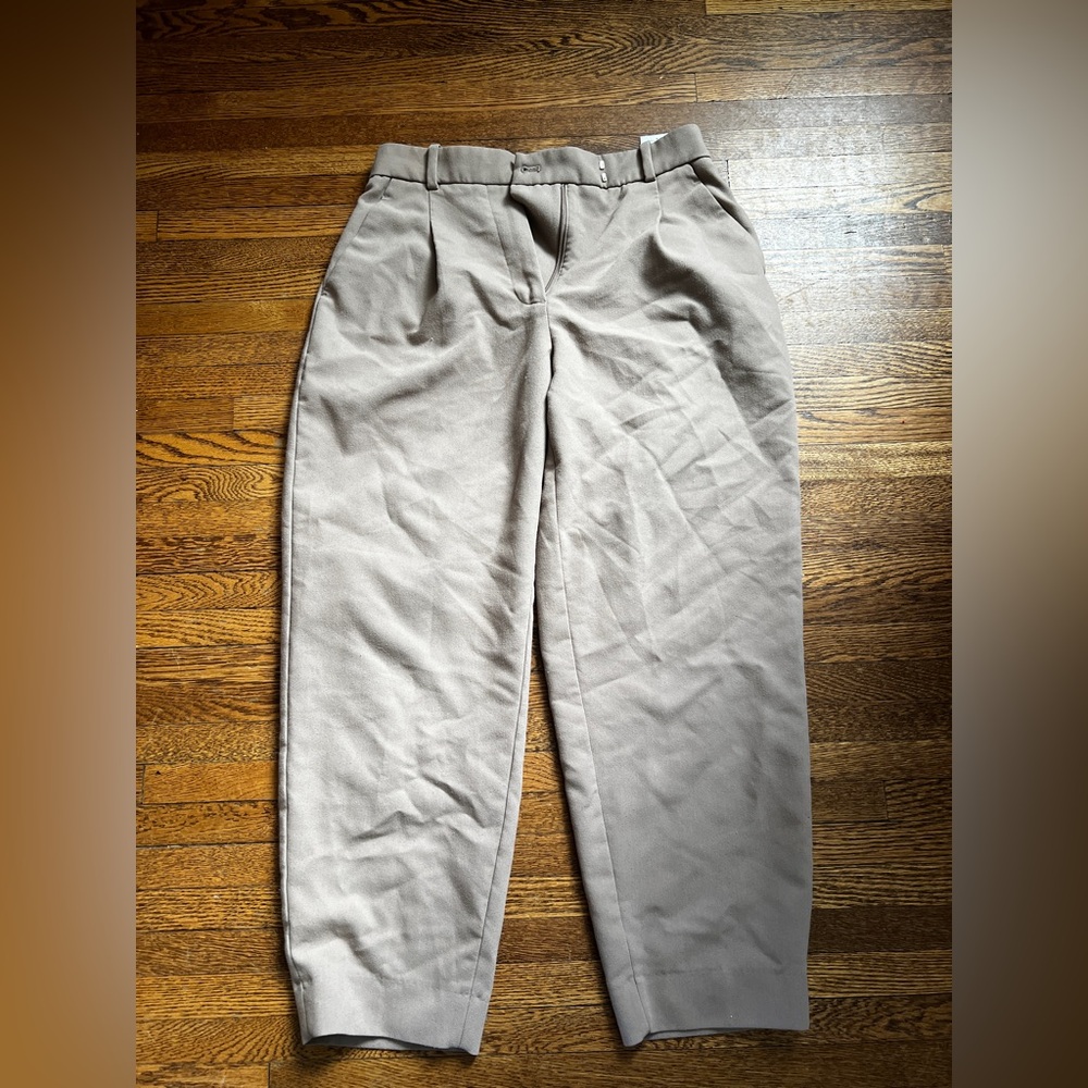 Abercrombie & Fitch Women Khaki Pleated High Waisted Pants Size 4 / 27 Regular